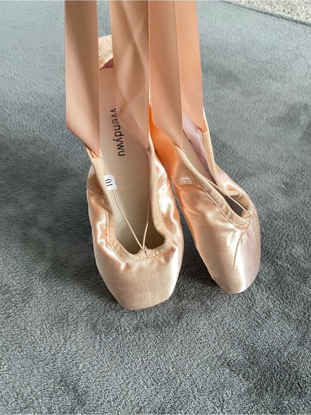 Wendywu Pink Satin Pointe Ballet Shoes Size 10 - Picture 15 of 16